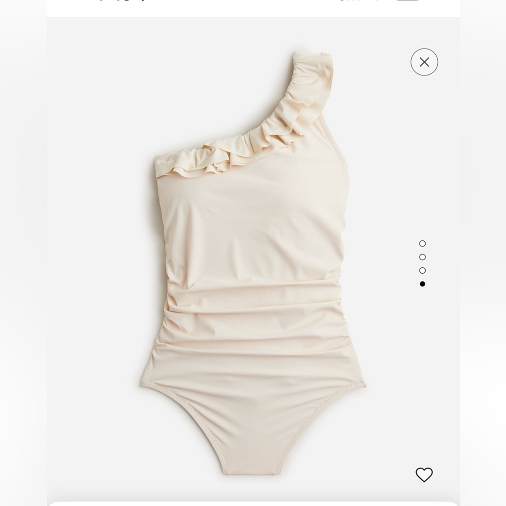 J. Crew Matte one shoulder one piece swimsuit.  NWT, Natural. Sz 12